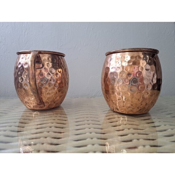 Morken Barware Set of 2 Hammered Copper Moscow Mule Mugs - Picture 3 of 10